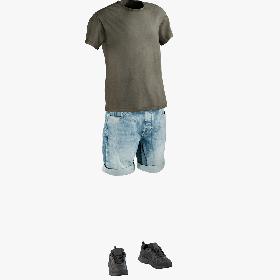 3D Men's Shorts with TShirt and Sneakers 1